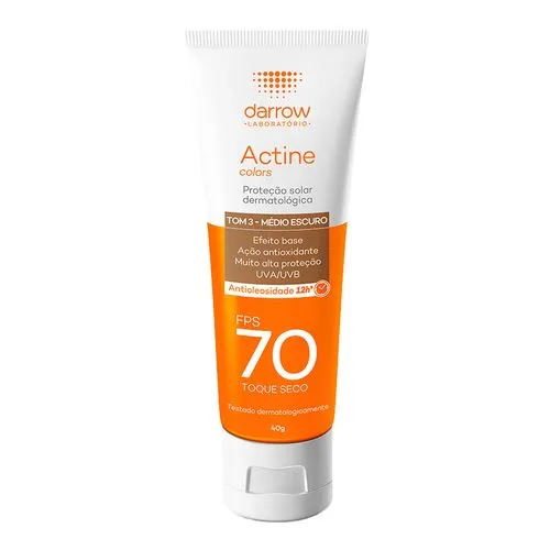 Protetor Solar Facial Darrow Actine FPS 70 Tom 3 Médio-Escuro - 40g