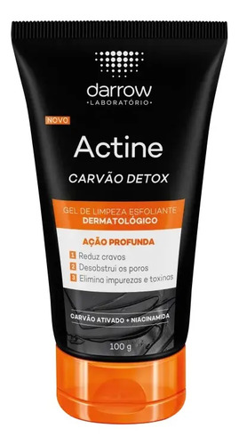 Actine Gel Para Limpeza Esfoliante 100gr Carvao Detox Momento De Aplicação Dia Noite Tipo De Pele Oleosa